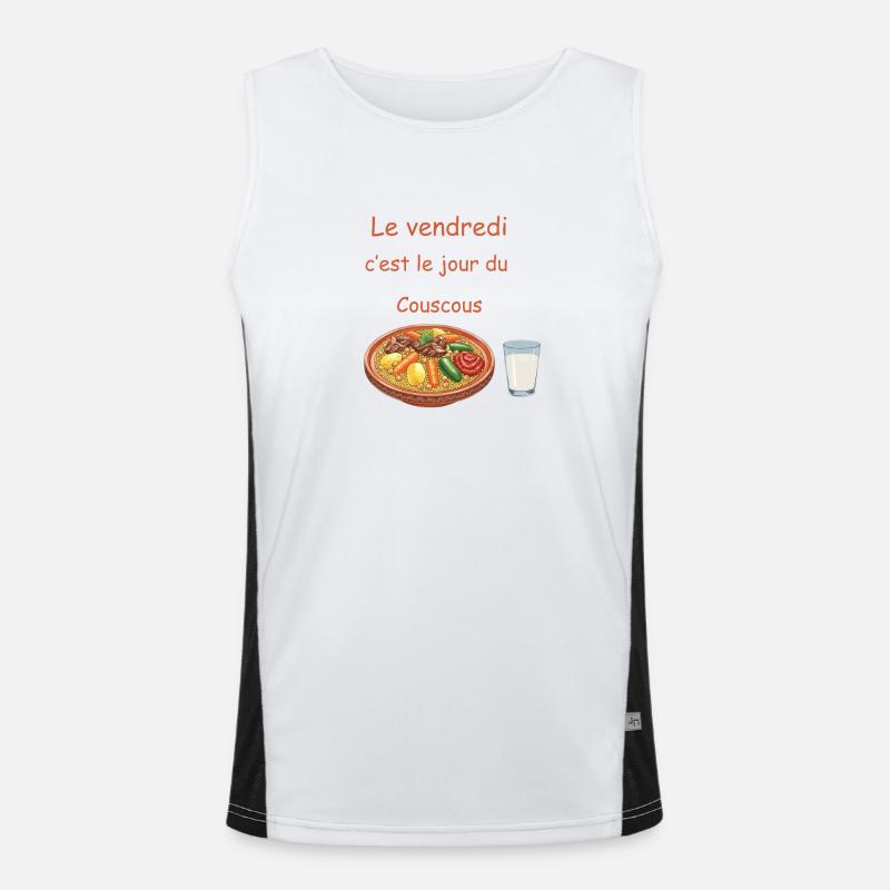 Friday is couscous day Men's Functional Contrast Tank Top 