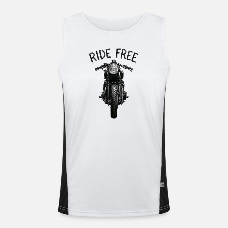 Ride Free – Retro-Biker-Motorrad Funktionelles Kontrast-Tank Top für Männer 
