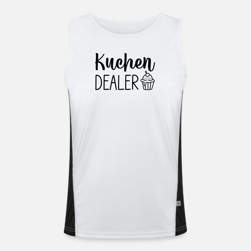 Kuchen Cupcake Script Logo - Men's Functional Contrast Tank Top  - white/black
