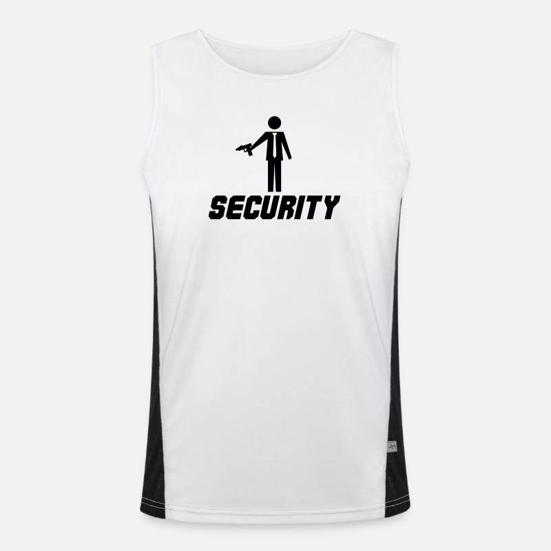 Security - Men's Functional Contrast Tank Top  - white/black