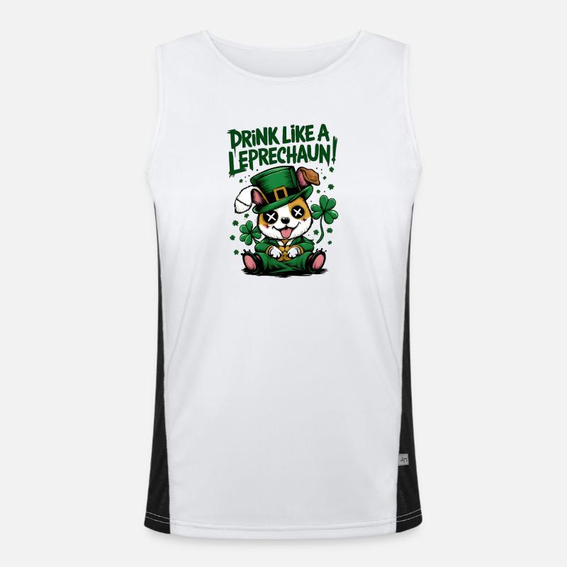 Diction de la Saint-Patrick du lutin chien Débardeur respirant contrasté Homme 