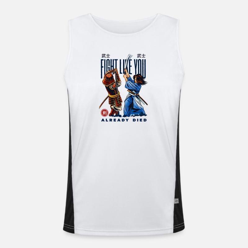 Samurai Duell Fight Like You Already Died Funktionelles Kontrast-Tank Top für Männer 