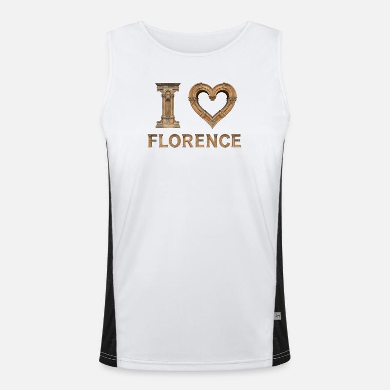 FLORENCE – Renaissance Stone Lettering Men's Functional Contrast Tank Top 
