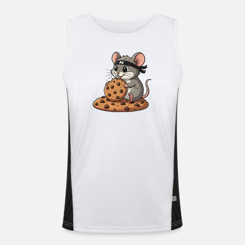 Cute Mouse Cookie Ninja Cartoon Candy Snack Men's Functional Contrast Tank Top 