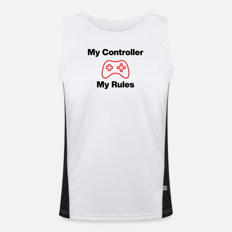My Controller My Rules, Nerd, Zocker, Meine Regeln Funktionelles Kontrast-Tank Top für Männer 