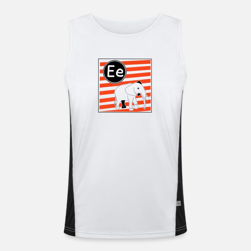 E for Elephant Letters for Learning to Read Men's Functional Contrast Tank Top 