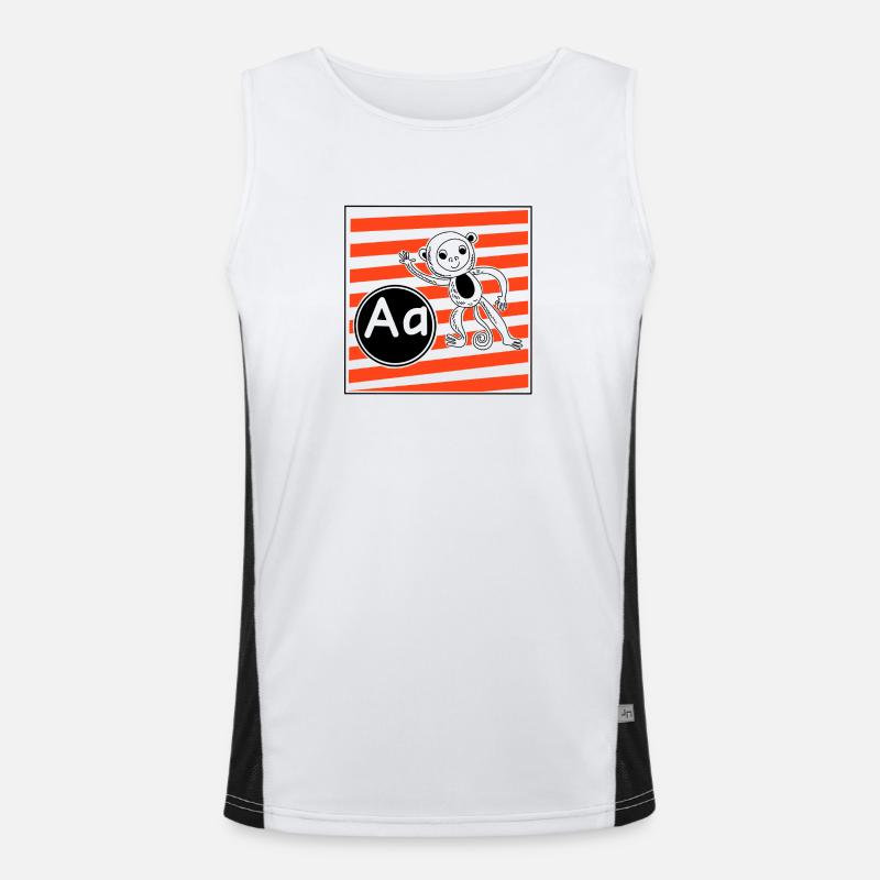 A for Monkey Learning Letters in Primary School Men's Functional Contrast Tank Top 
