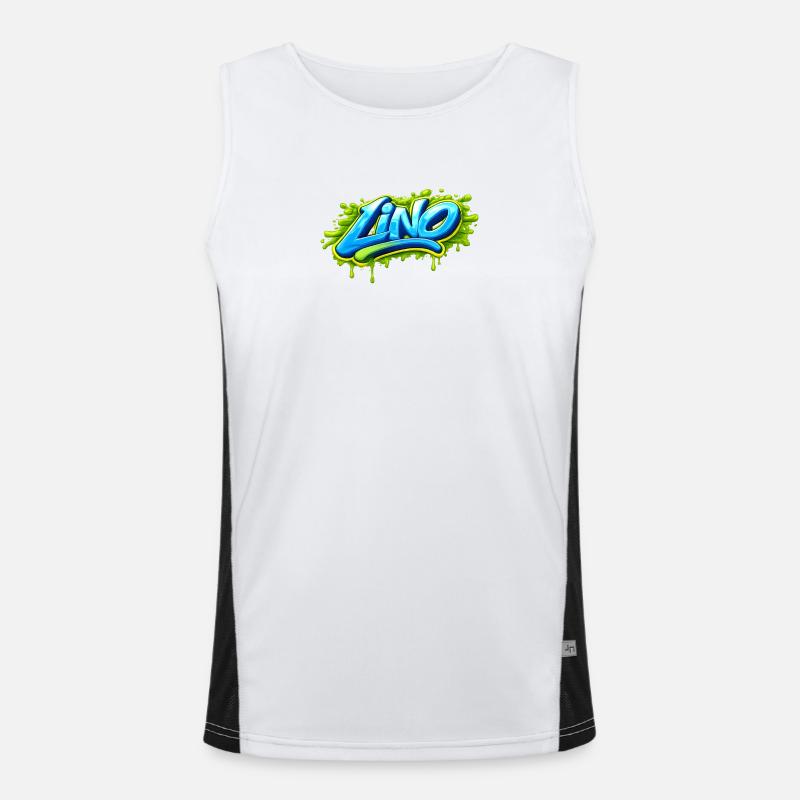 GRAFFITI NAME LINO  FOR  PERFECT GIFT PRINTABLE  Débardeur respirant contrasté Homme 