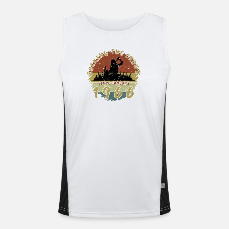 60th Birthday Rocking the crowd SNG 01/1966 Men's Functional Contrast Tank Top 