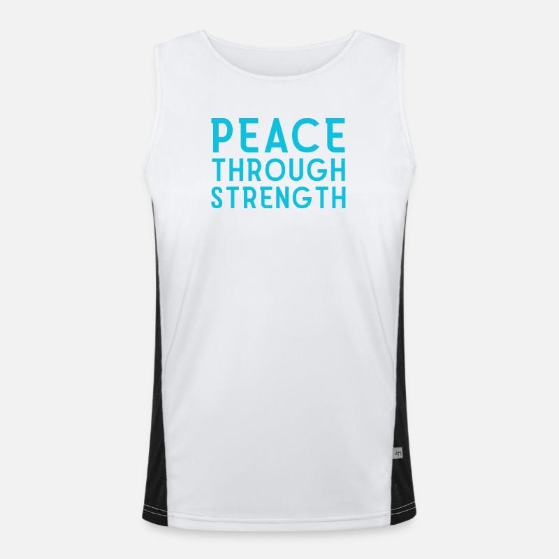 Frieden durch Stärke Funktionelles Kontrast-Tank Top für Männer 
