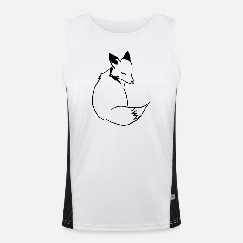 Fuchs Comic: Schlau, Foxy & Manga Style Funktionelles Kontrast-Tank Top für Männer 