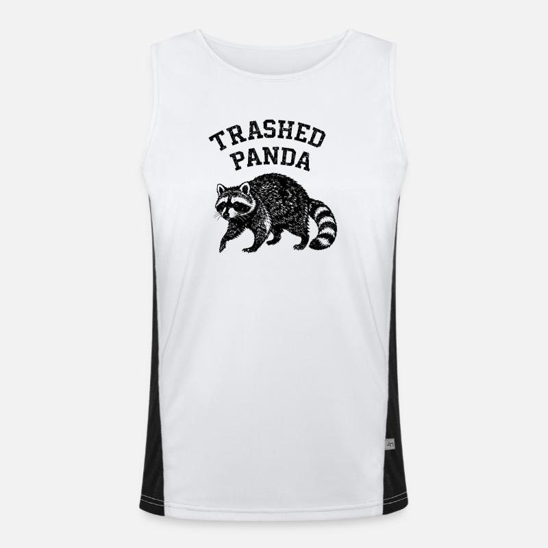 Trashed Panda - Men's Functional Contrast Tank Top  - white/black
