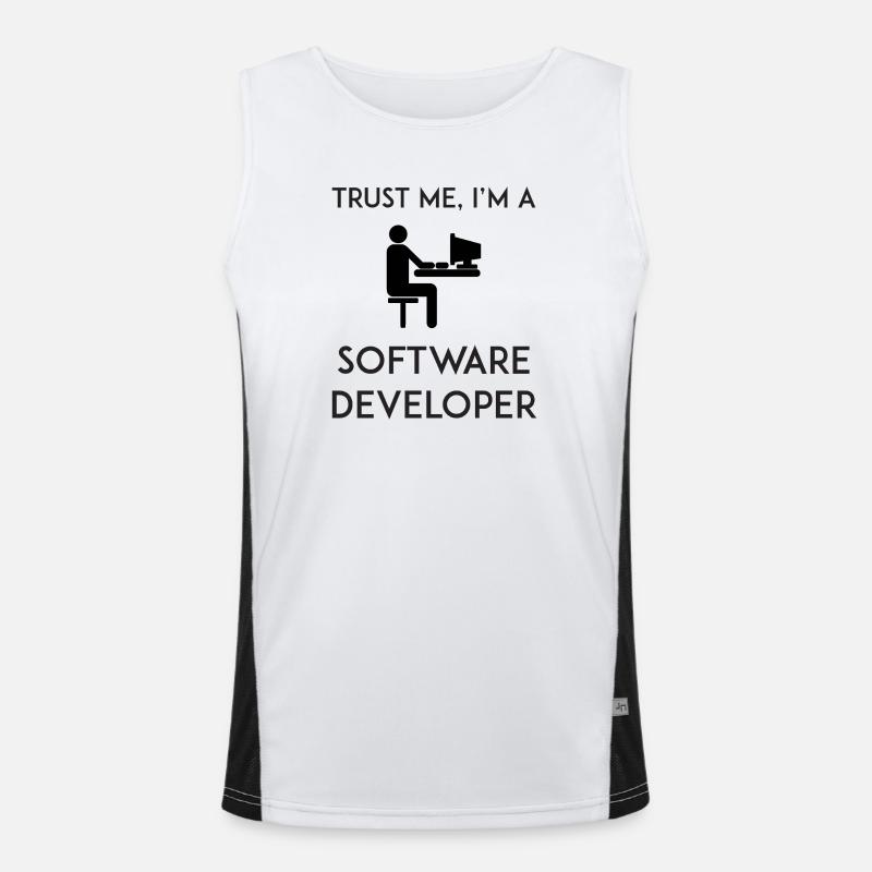Trust Me I'm a Software Developer - Men's Functional Contrast Tank Top  - white/black