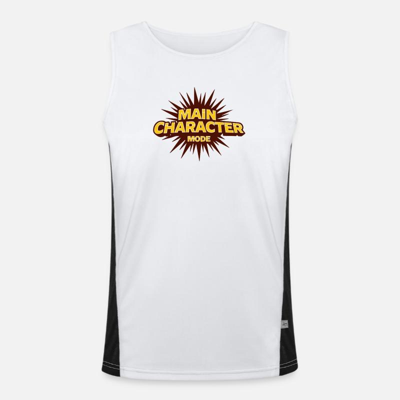 Main Character Mode – Strong Statement - Men's Functional Contrast Tank Top  - white/black