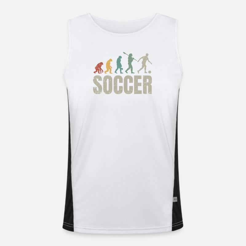 Football Evolution | Soccer Evolution - Men's Functional Contrast Tank Top  - white/black