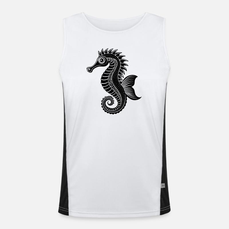 Seepferdchen Funktionelles Kontrast-Tank Top für Männer 