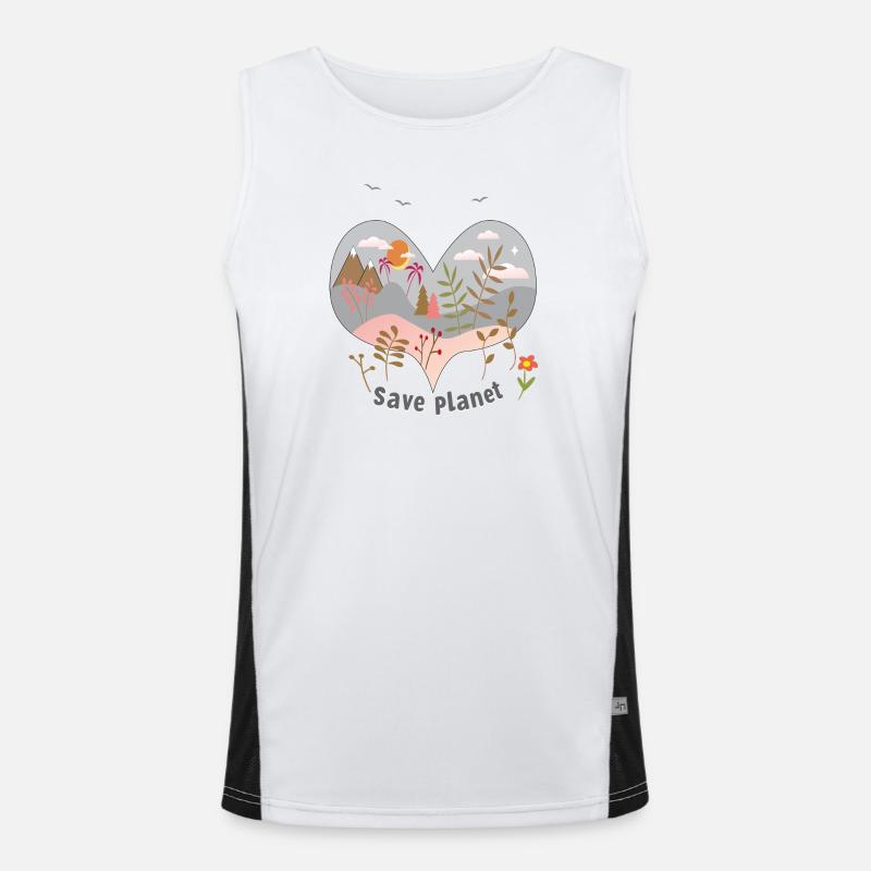 save planet Funktionelles Kontrast-Tank Top für Männer 