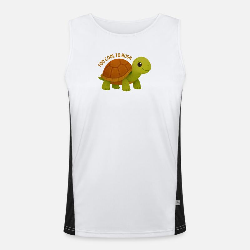 Too Cool To Rush Turtle Men's Functional Contrast Tank Top 