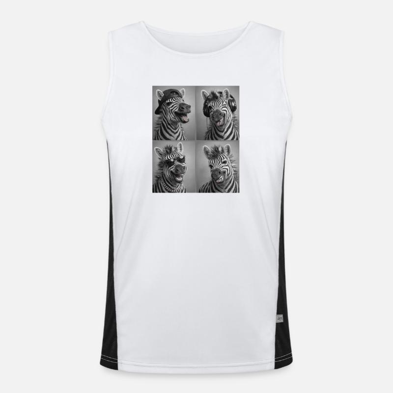 Zebra Funktionelles Kontrast-Tank Top für Männer 