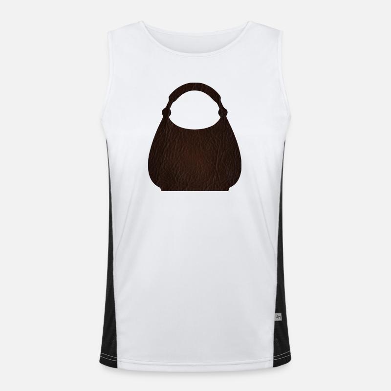 Brown Leather Bag Texture Men's Functional Contrast Tank Top 