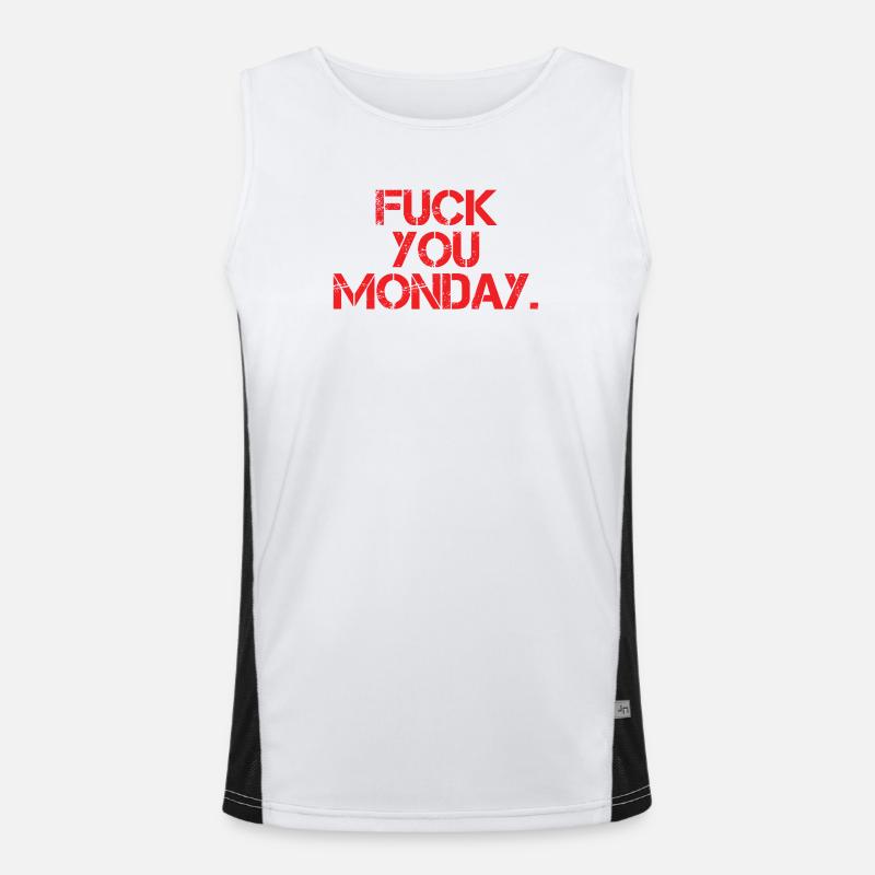 Fick dich Montag Funktionelles Kontrast-Tank Top für Männer 