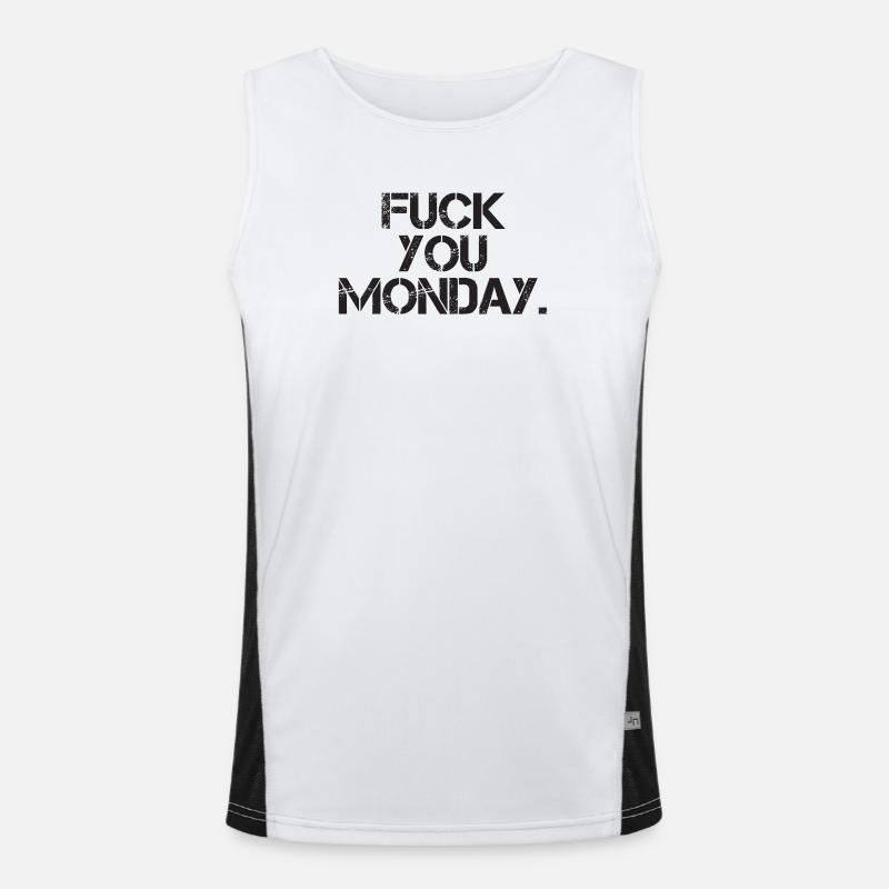 Fick dich Montag Funktionelles Kontrast-Tank Top für Männer 