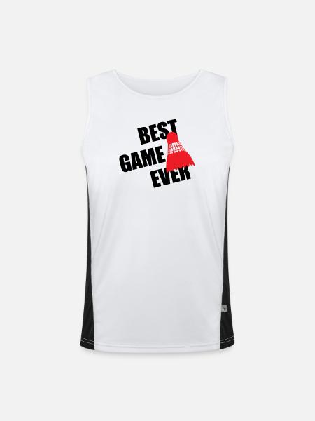 Badminton Best Game Ever - Men's Functional Contrast Tank Top  - white/black