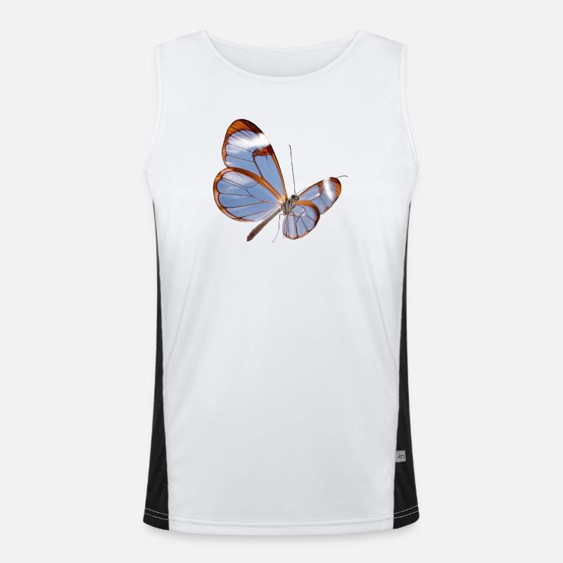 Conception transparente papillon Glasswing Débardeur respirant contrasté Homme 