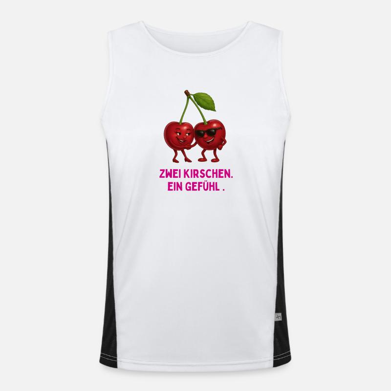 Zwei Kirschen, Ein Gefühl Funktionelles Kontrast-Tank Top für Männer 