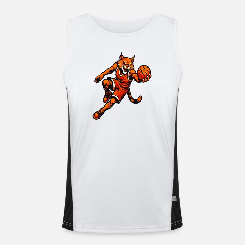 Basketball Tiger Rampage - Men's Functional Contrast Tank Top  - white/black