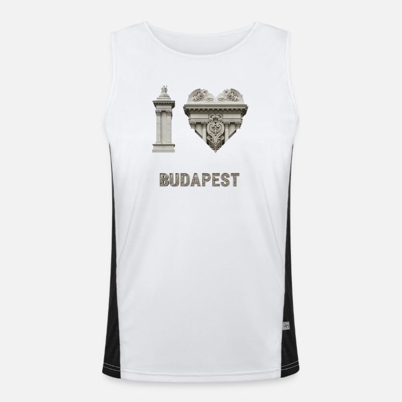 I Love Budapest – Classical Architecture Men's Functional Contrast Tank Top 