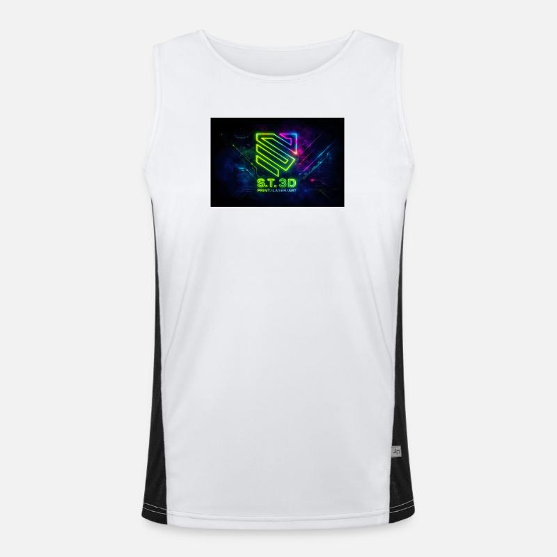 S.T.3D Neon Laser Art Men's Functional Contrast Tank Top 