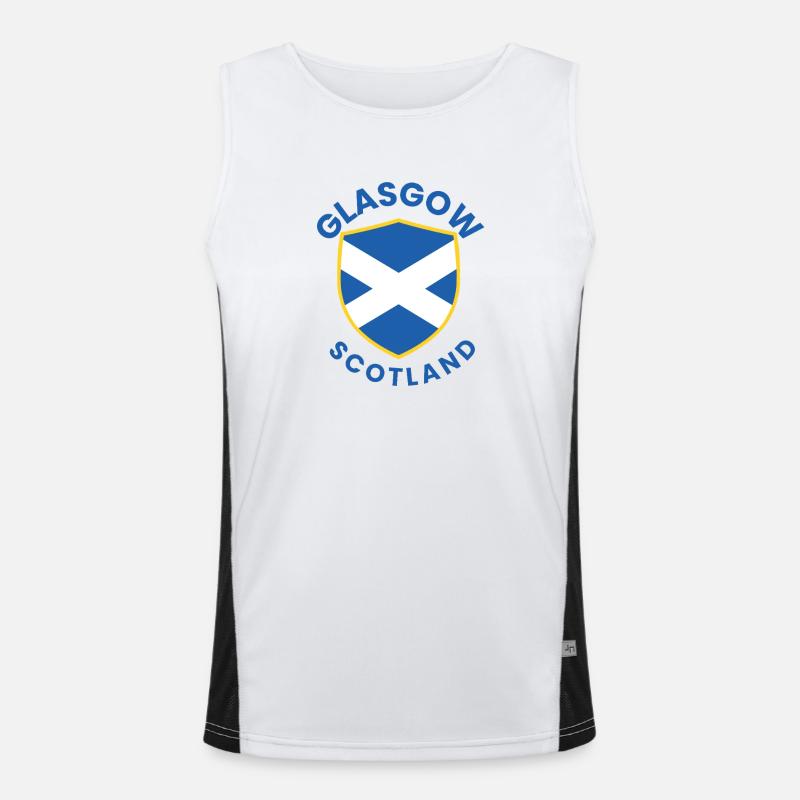 Glasgow Scottish Shield Design Funktionelles Kontrast-Tank Top für Männer 