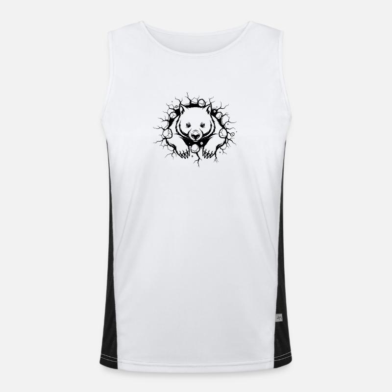 Wombat Wall Breakthrough Design d’animaux sauvages mignons Débardeur respirant contrasté Homme 