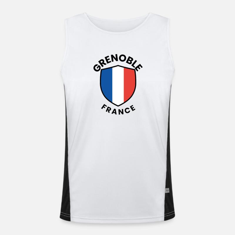 Grenoble Shield Frankreich Funktionelles Kontrast-Tank Top für Männer 