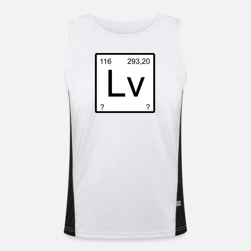 Livermorium Lv Element Square Design - Men's Functional Contrast Tank Top - white/black