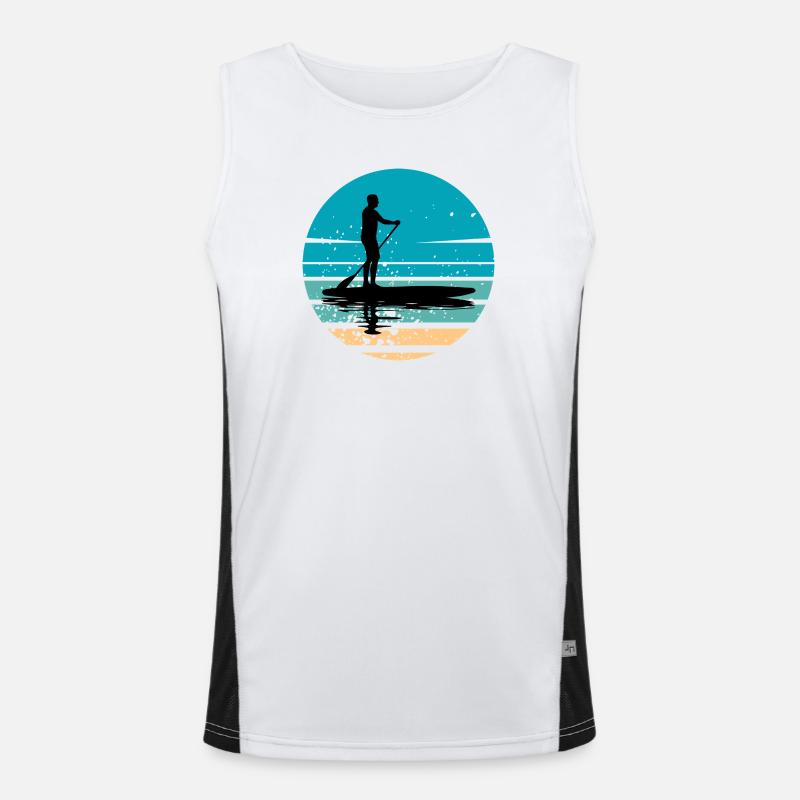 Paddleboard mit maritimer Atmosphäre im Retro-Stil Funktionelles Kontrast-Tank Top für Männer 