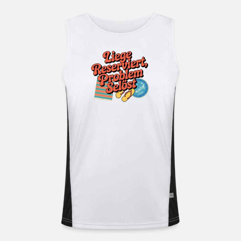 Lounger Reserved Problem solves funny beach - Men's Functional Contrast Tank Top  - white/black