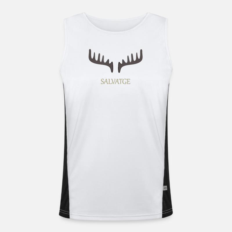 Salvage Deer Antlers - Men's Functional Contrast Tank Top  - white/black