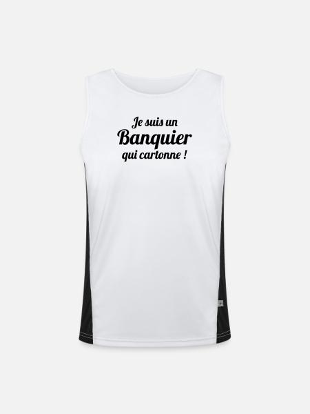 I'm a successful banker - Men's Functional Contrast Tank Top  - white/black