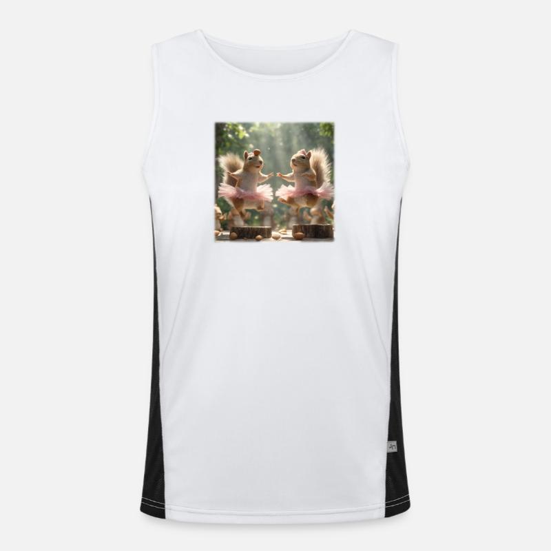 Ballett Eichhörnchen im Tutu mit Eicheln Funktionelles Kontrast-Tank Top für Männer 