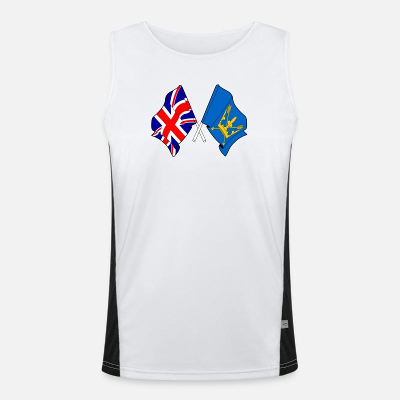 Drapeaux croisés du Suffolk et de la Grande-Bretagne Débardeur respirant contrasté Homme 