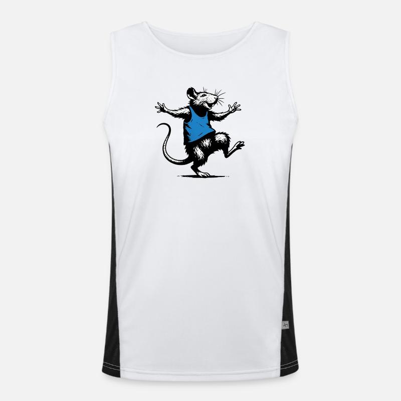 Bleu Rat Dansant Débardeur respirant contrasté Homme 