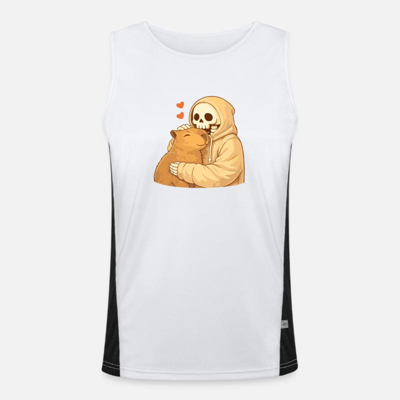Cozy Skeleton with Capybara – Security Men's Functional Contrast Tank Top 