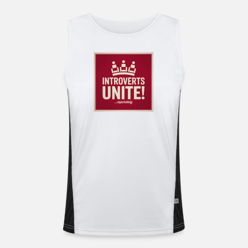 Introverts Unite, serparately - Funny Introvert  Men's Functional Contrast Tank Top 