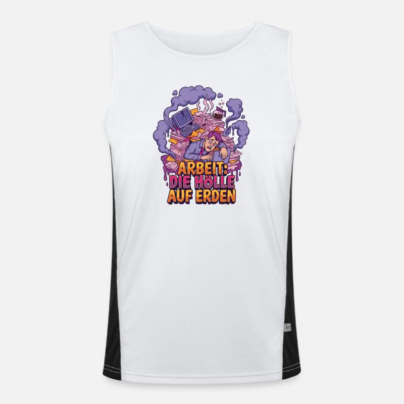 Work stress: hell on earth Men's Functional Contrast Tank Top 