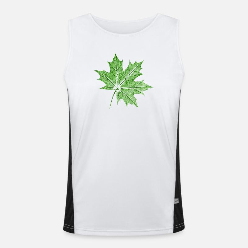 Leaf Maple / Maple Leaf - Men's Functional Contrast Tank Top  - white/black