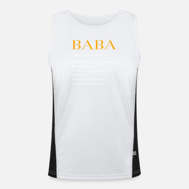 Baba Definition Turkish Father Design Men's Functional Contrast Tank Top 