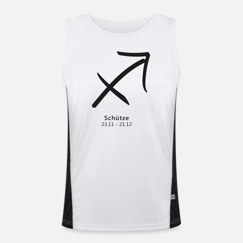 Schütze Bogen Pfeil Symbol Sternzeichen Funktionelles Kontrast-Tank Top für Männer 