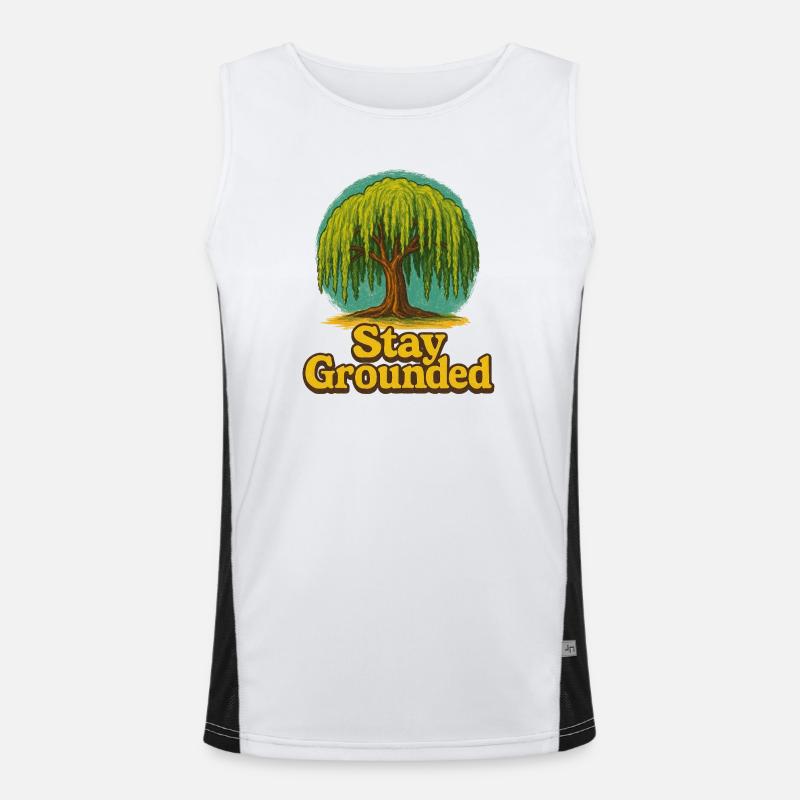 Stay Grounded Willow Tree Men's Functional Contrast Tank Top 